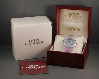 New Womens ONISS Swiss Pink Ceramic & Steel J12 Watch ON400 ONISS PARIS WOMEN WATCH PINK CERAMIC SAPPHIRE MODEL | eBay main image 3