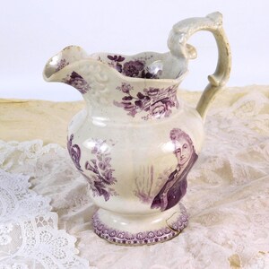 King William Queen Adelaide Pearlware Coronation Pitcher