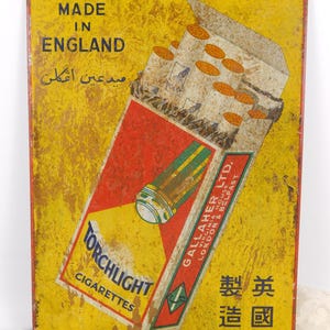 Vintage 1930s Gallaher LTD. Torchlight Cigarette Advertising Sign