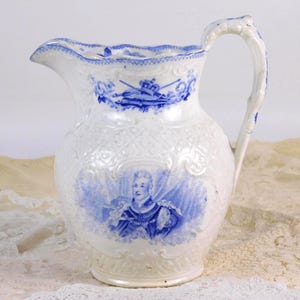 King William Queen Adelaide Pearlware Coronation Jug