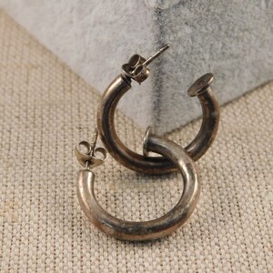 Vintage Sterling Silber Hoop Ohrringe