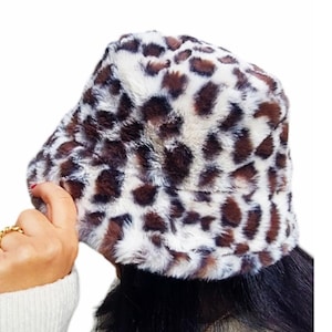 Faux Fur Bucket Winter Hat for Women-Fluffy Plush Fashion Hat-Cozy Unisex Design-Warm and Stylish Gift