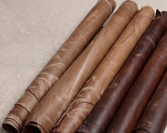 Crazy Horse Leather Sheet, Full Grain Oil Tanned Cowhide 1.6-1.8mm, DIY Leathercraft Material
