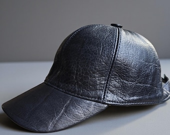 Leather Baseball Cap –Handmade Genuine Leather,Unisex Adjustable Hat