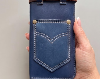 Women Leather Cash Wallet, Slim Vertical Bifold Card Holder, Personalized Gift for Her