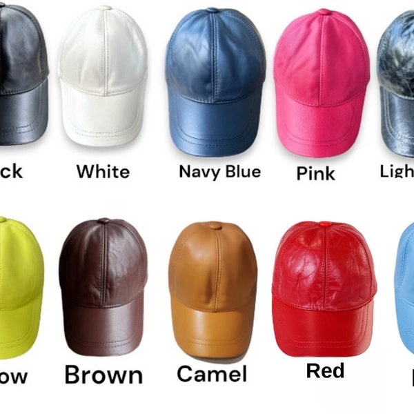 Leather Baseball Cap, Genuine Leather Caps,Sports Dad Cap,Woman hats,Geniune leather Sports caps