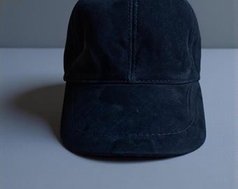 Genuine Suede Leather Baseball Hat–Handmade Adjustable Unisex Cap Luxury Real Suede Gift