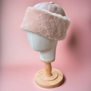 Winter Shearling Fur Ushanka-Genuine Leather Russian Hat,Warm Mongolian Style Unisex Beanie