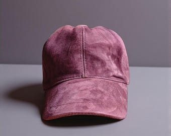 Leather Genuine Suede Baseball Cap, Adjustable hat Unisex Design