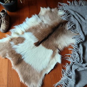 Genuine Rabbit Fur Rug Pelt–Natural Color,Soft Texture,DIY Craft,Sewing, Leather Fur Projects,Home Decor