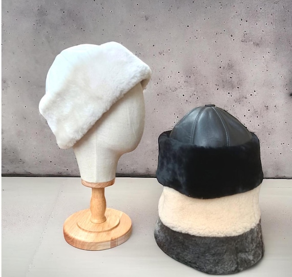 Shearling Winter Hat,sheepskin Fur Beanie,warm Unisex Hat - Etsy