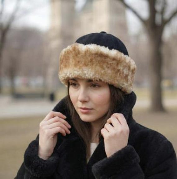 Women\'s Shearling Sheepskin Fur Lined Winter Beanie Skull Cap Hat Shearling Winter Hat,sheepskin Fur Beanie,warm Unisex Hat - Etsy main image 3