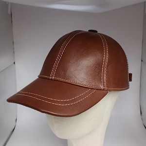 Leather Baseball Cap–Genuine Leather Handmade Hat,Adjustable Unisex Leather Cap,Stylish Gift for Him/Her