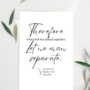 What God Has Joined Together Sign for Wedding Gift Wedding Shower Gift Christian Home Decor Printable Scripture Wall Art Matthew 19:6