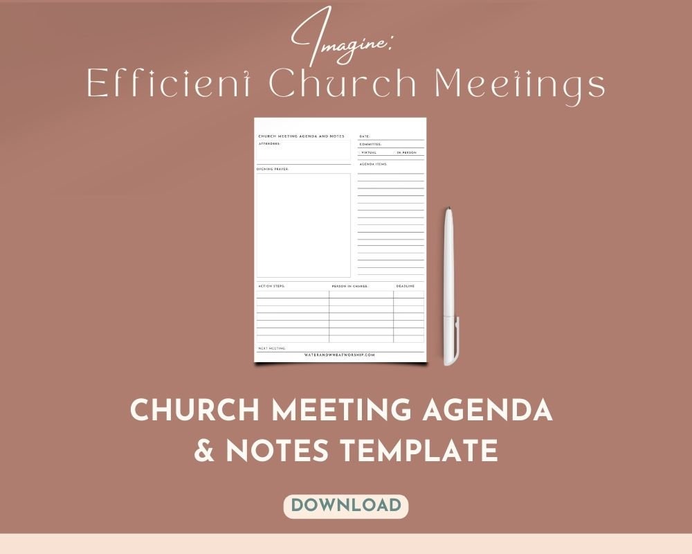 Church Meeting Agenda and Notes Form - Etsy