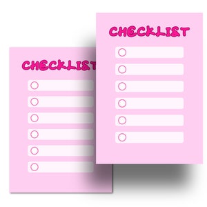 Cute Pink Checklist Planner, A4 Printable to Do List, Girls Teenagers Women, Barbie Style Pink ...