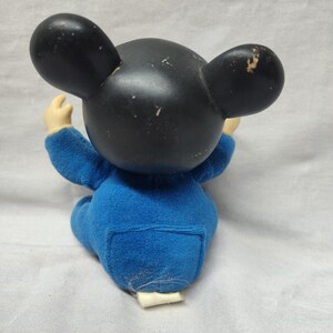 Vintage Mickey Mouse Plush Toy with Rubber Head and Soft Fabric Body – Rare 1980 image 3