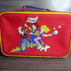 Vintage 1950&#39;s Luggage Wayfarer Red Train Children Overnight Suitcase