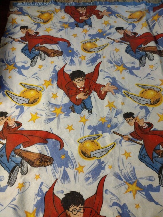 2001 Harry Potter Plush Blanket Throw Rare Vintage 90x72 Large Fleece Satin Trim Etsy Canada