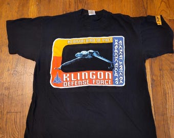 Star Trek Klingon Bird Of Prey Vintage T-Shirt Tee Men's Large Single Stitch
