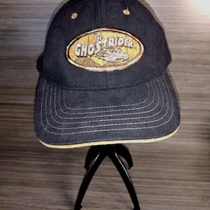 Vintage Knotts Berry Farm Ghost rider Hat Super Rare Leather Strap