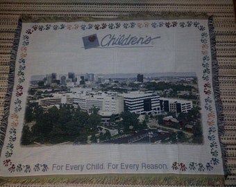 Vintage Children's Hospital Columbus Ohio Nurse Hospital Tapestry Throw Blanket