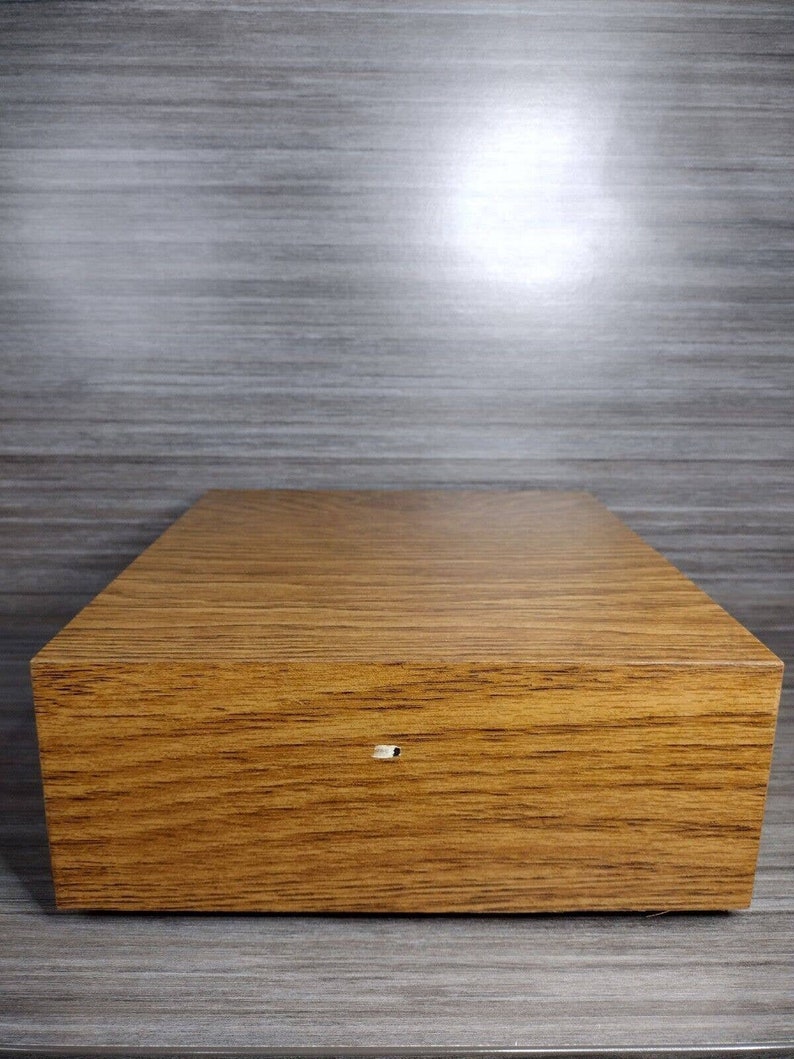 VTG 80s 2 Drawer 28 Audio Cassette Storage Faux Grain Wooden Tape