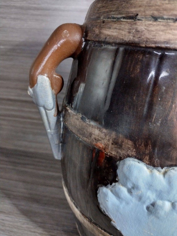 Vintage 70s Pirate Ceramic Barrel Cookie Jar Cani… - image 7