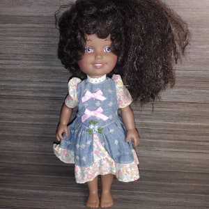 1989 Dolly Surprise Girl Doll African American Grow Hair Playskool 80s Toys EUC