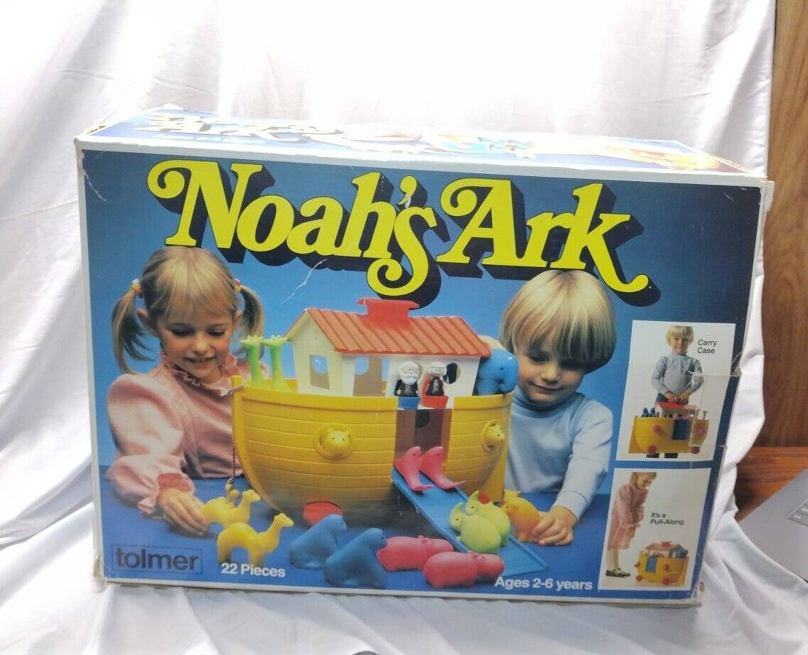 Samsonite Noah S Ark Toy Pull Along Vintage 1974 Animals Playset