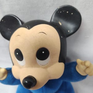 Vintage Mickey Mouse Plush Toy with Rubber Head and Soft Fabric Body – Rare 1980 image 2