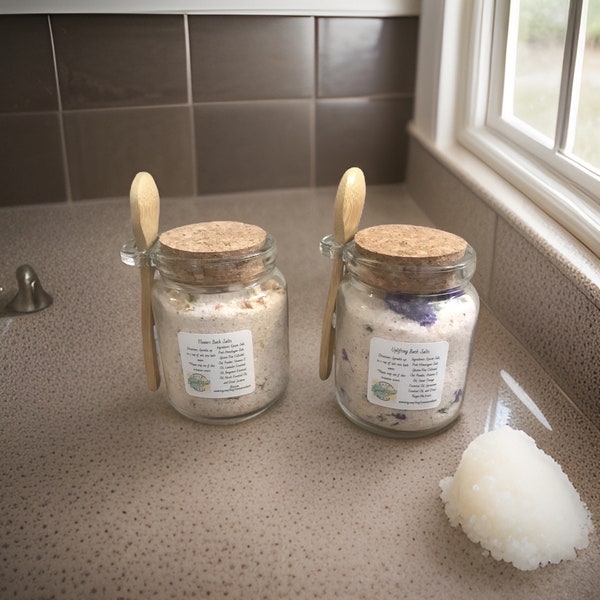 Bath Salts, Spa At Home, Gifts For Her, Gift Ideas, In A Jar, Organic, Gift, Natural Bath Salts