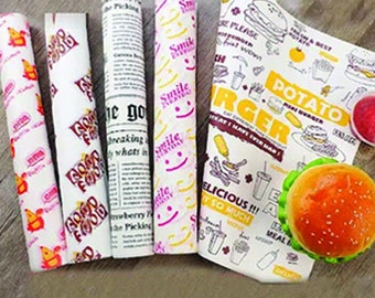 10" x 10" Custom Printed Grease Resistant Deli Wrap Paper