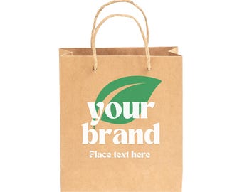 Custom Printed Kraft Shopping Bags with Handle