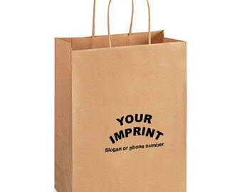 Custom Printed Kraft Shopping Bags with Handle- Restaurants/Bar, Bakery, Boutique, Clothing ,Merchandise/Gift Bag, Party Gift Bag, Etc