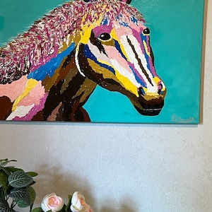 Painting acrylic  abstract horse art canvas