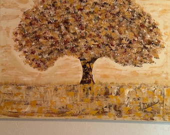 Painting Acrylic abstract tree art canvas