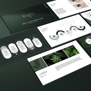 Modern & Elegant Green Powerpoint Template Customizable