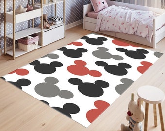 Mickey Pattern Rug • Non-Slip • Colorful Rug • Modern Rug • Aesthetic Room Decor • Gift For Kids • Personalized Gift • All Sizes and Shapes