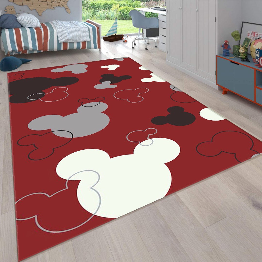 Discover Mickey Pattern Rug  Non-Slip  Colorful Rug  Modern Rug  Aesthetic Room Decor  Gift For Her  Personalized Gift  All Sizes and Shapes