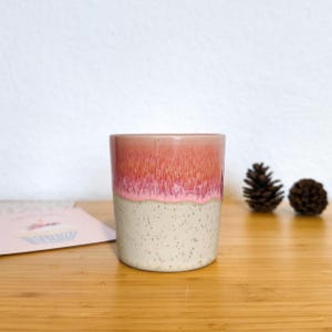 Xícara de cappuccino de cerâmica artesanal – Rosa