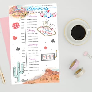 Itinerario per l'addio al nubilato a Las Vegas - Modello Canva e download del file (.psd, .png) - Las Vegas, NV