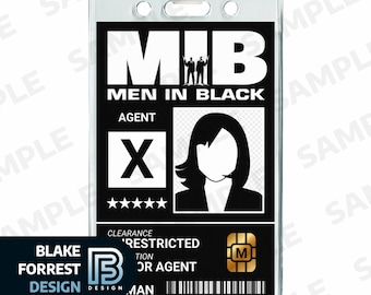 CUSTOM Men In Black Badge Movie Costume MIB Cosplay Employee ID (Canva Link)