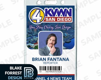 Brian Fantana Badge Anchorman Movie Costume Cosplay Channel 4 News Team ID (PDF, png)
