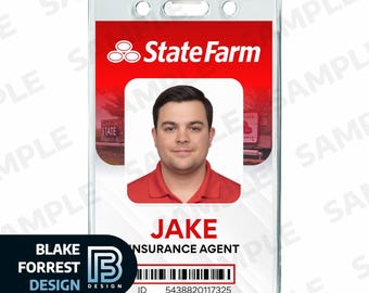 Original Jake From State Farm Badge Halloween Costume Cosplay Employee ID (PDF, png)