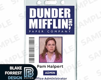 Pam Halpert Badge The Office TV Show Costume Cosplay Employee ID (PDF, png)