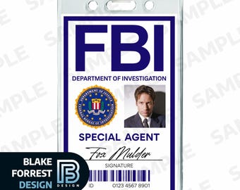 Fox Mulder Badge X Files TV Show Costume Cosplay Employee ID (PDF, png)