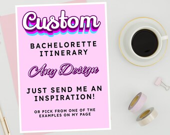 CUSTOM Bachelorette Itinerary - Template Creation (.psd, .png) - Front and Back