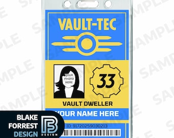 CUSTOM Fallout Badge TV Show Costume Cosplay Vault Dweller ID (Canva Link)