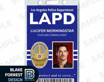 Lucifer Morningstar Badge Lucifer TV Show Costume Cosplay LAPD Employee iD (PDF, png)